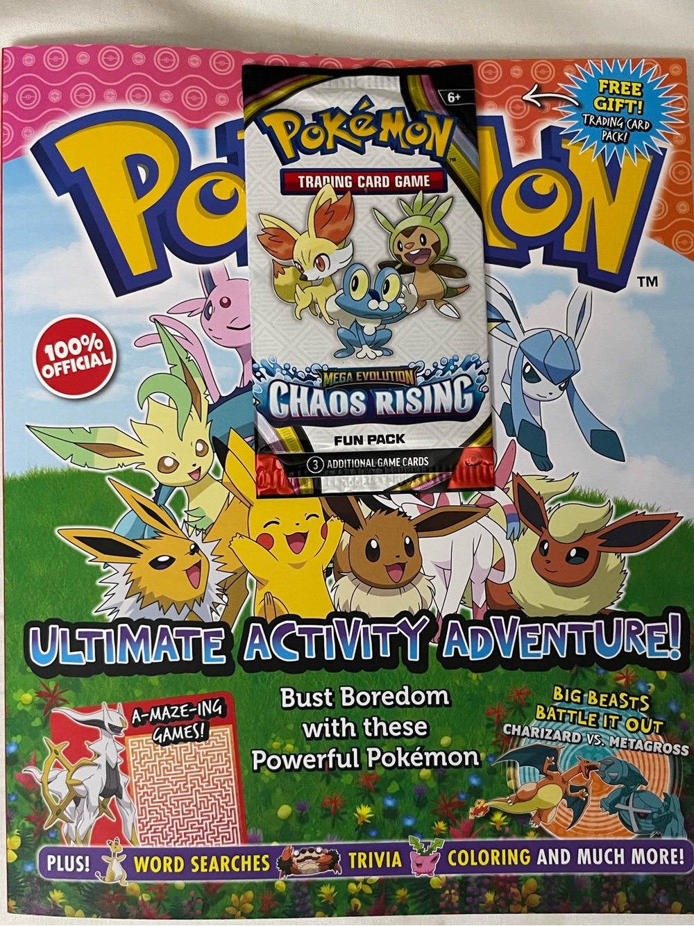 Pokemon 100% Official Ultimate Activity Adventure w/Chaos Rising 3 Card Fun Pack